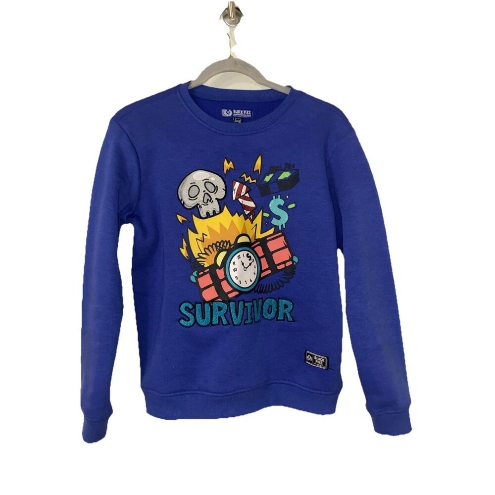 Black Pike Sweatshirt Boys Blue Victory Lap Global Size 14/16